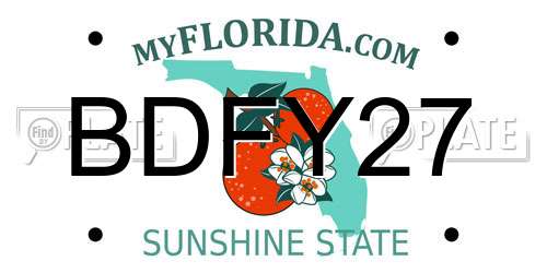 BDFY27 Florida License Plate