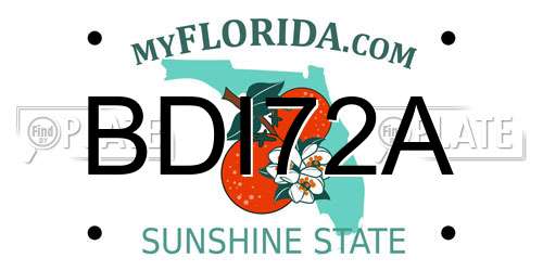 BDI72A Florida License Plate