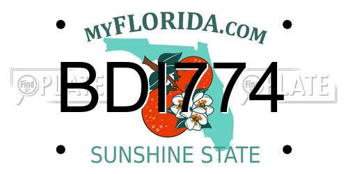 BDI774 Florida License Plate