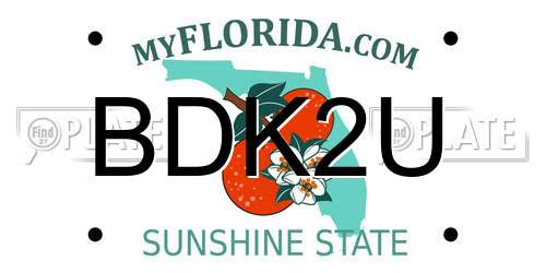 BDK2U Florida License Plate