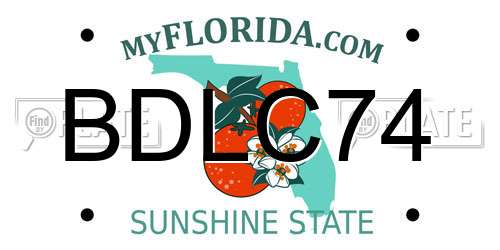 BDLC74 Florida License Plate