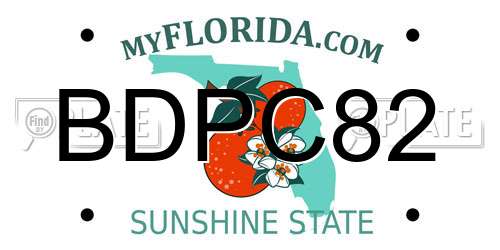 BDPC82 Florida License Plate
