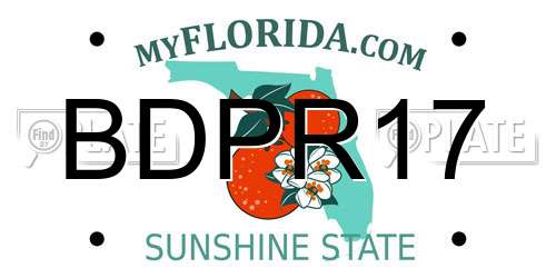 BDPR17 Florida License Plate