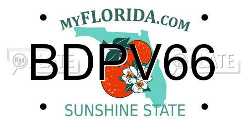 BDPV66 Florida License Plate