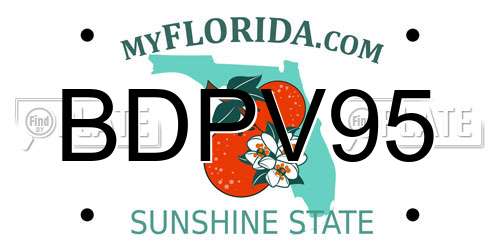 BDPV95 Florida License Plate