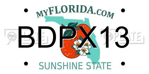 BDPX13 Florida License Plate