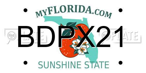 BDPX21 Florida License Plate