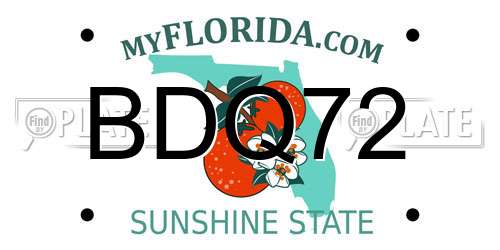 BDQ72 Florida License Plate