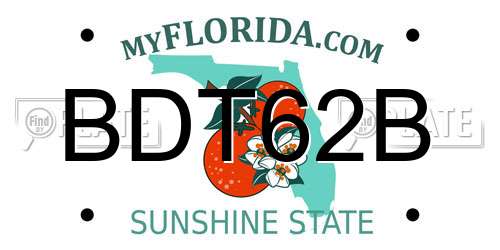 BDT62B Florida License Plate