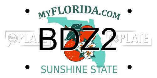 BDZ2 Florida License Plate