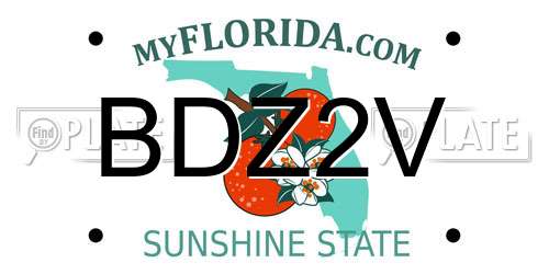 BDZ2V Florida License Plate