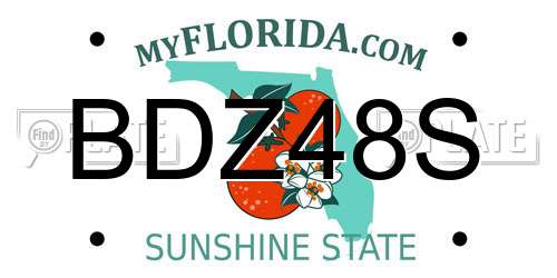 BDZ48S Florida License Plate