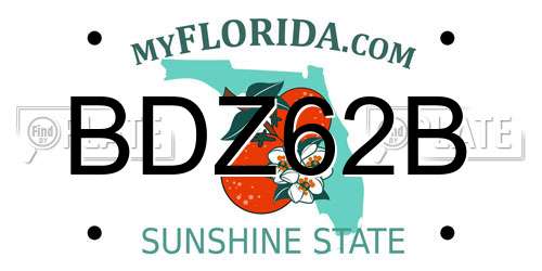 BDZ62B Florida License Plate
