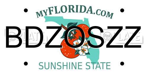 BDZOSZZ Florida License Plate