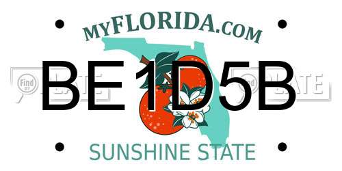 BE1D5B Florida License Plate