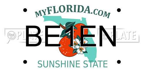BE1EN Florida License Plate