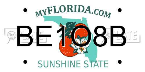 BE1O8B Florida License Plate