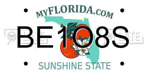 BE1O8S Florida License Plate
