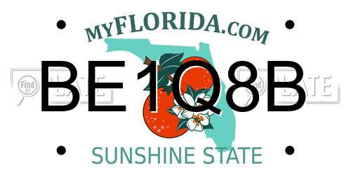 BE1Q8B Florida License Plate