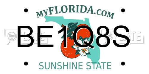 BE1Q8S Florida License Plate