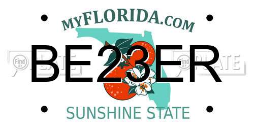 BE23ER Florida License Plate