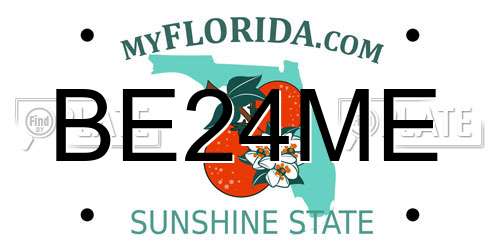 BE24ME Florida License Plate