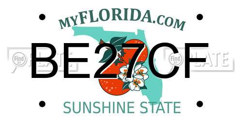 BE27CF Florida License Plate