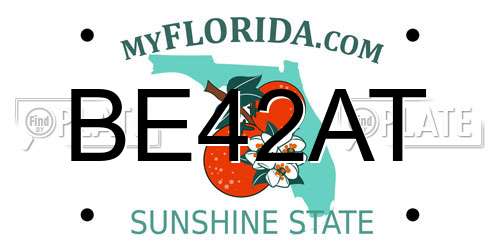 BE42AT Florida License Plate