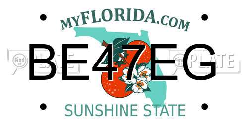 BE47EG Florida License Plate