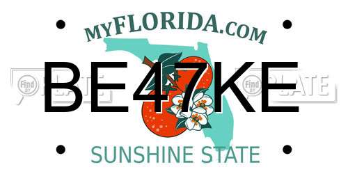 BE47KE Florida License Plate