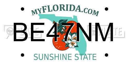 BE47NM Florida License Plate
