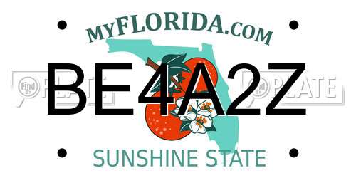 BE4A2Z Florida License Plate