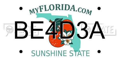 BE4D3A Florida License Plate