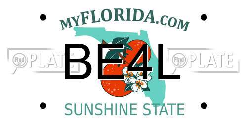 BE4L Florida License Plate