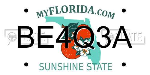 BE4Q3A Florida License Plate