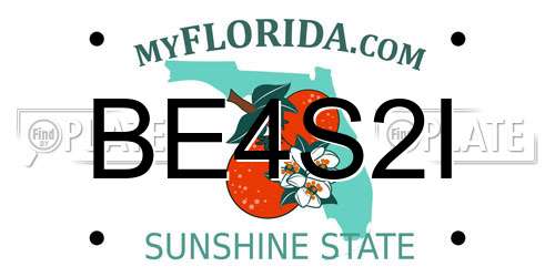 BE4S2I Florida License Plate