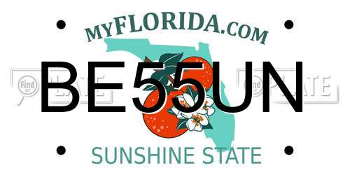 BE55UN Florida License Plate