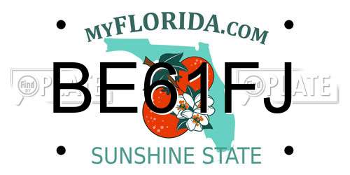 BE61FJ Florida License Plate