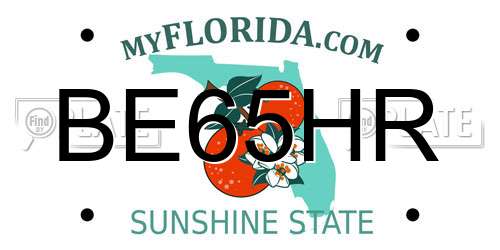 BE65HR Florida License Plate