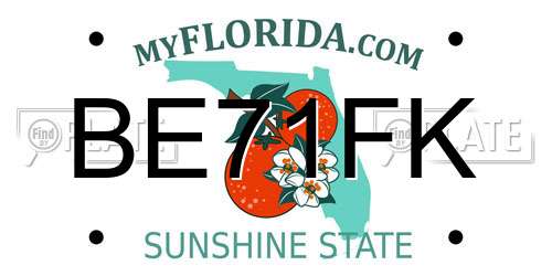 BE71FK Florida License Plate