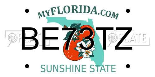 BE73TZ Florida License Plate