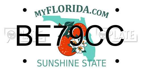 BE79CC Florida License Plate