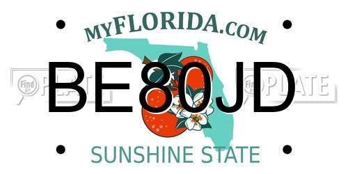 BE80JD Florida License Plate