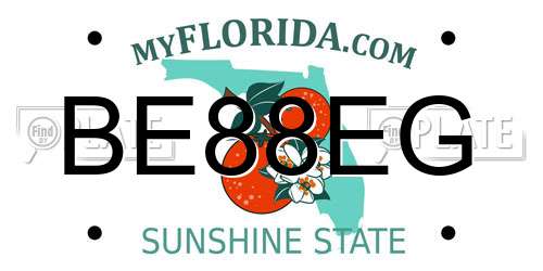 BE88EG Florida License Plate