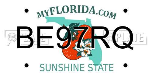 BE97RQ Florida License Plate