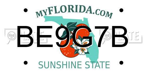 BE9G7B Florida License Plate