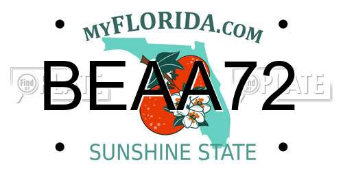 BEAA72 Florida License Plate