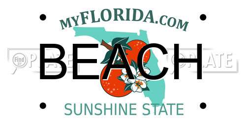 BEACH Florida License Plate