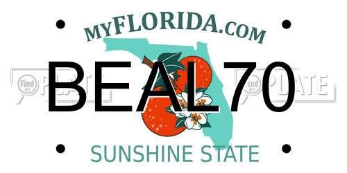 BEAL70 Florida License Plate