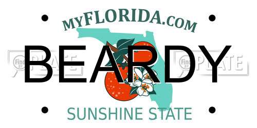 BEARDY Florida License Plate